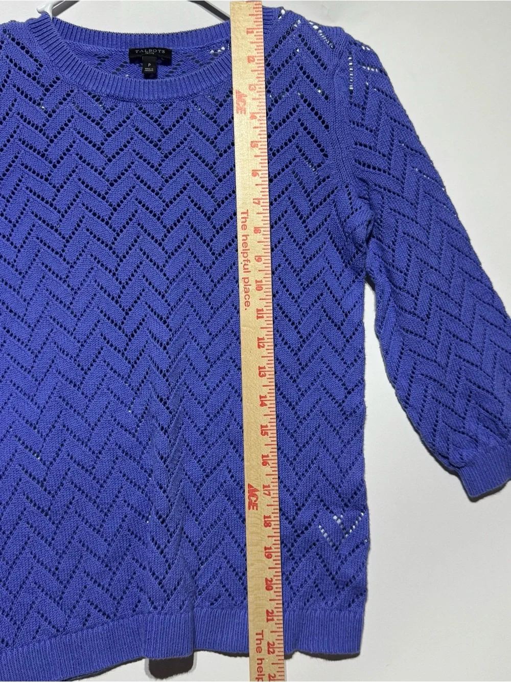 Talbots Petite Crochet Purple Sweater